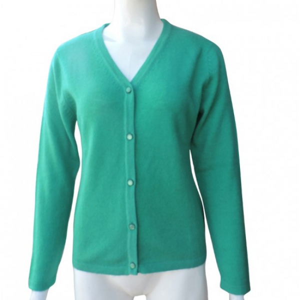 Ladies V-Neck Pashmina Cardigan turquoise -HWPC003